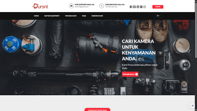 Durent - Camera Rental Website